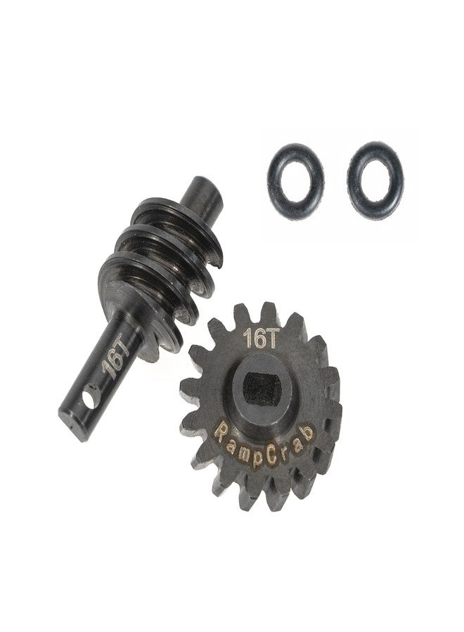RampCrab Differential Gear Set 16T, Hardened Steel Worm Gears, 1/24, Upgrade Parts for SCX24 Bronco Deadbolt JLU B-17 Gladiator C10, 1/24 RC Crawler Car